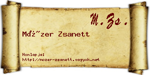 Mózer Zsanett névjegykártya